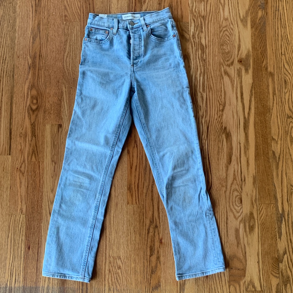ARITZIA medium wash jeans.
